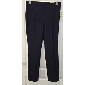 NWT Pull On slim ankle Anne Klein pant sz 8 navy patterned